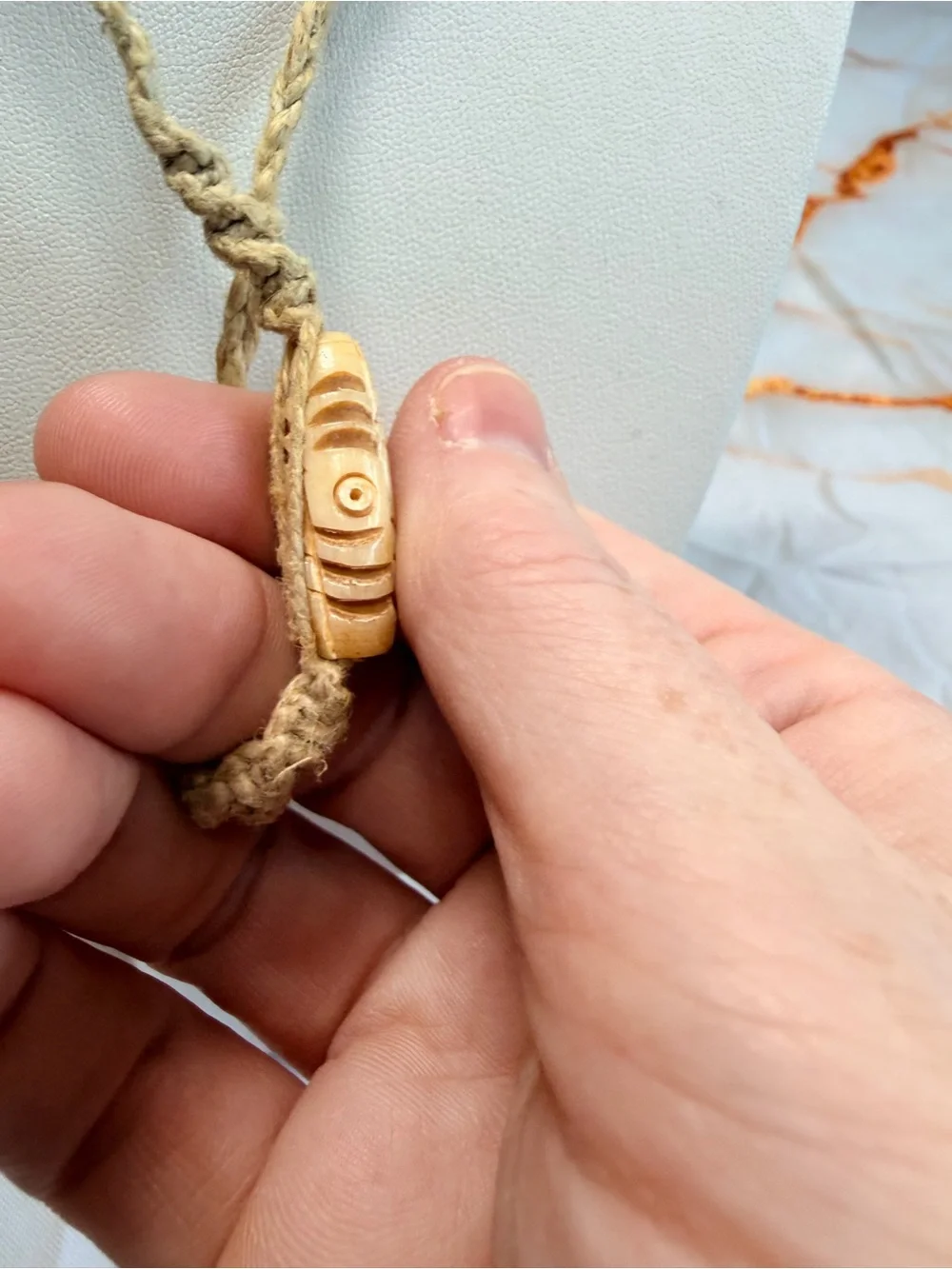 Vintage Tribal carved necklace